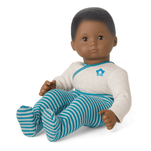 Bitty Baby® Doll #1 with black hair in Soft Blue