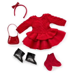 American Girl® x Something Navy Crimson Sparkle Sweater Dress for 18-inch Dolls
