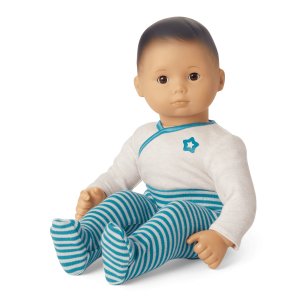 Bitty Baby® Doll #4 with black hair in Soft Blue